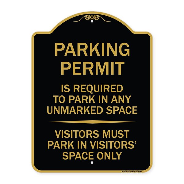 Parking Permit Is Required to Park in ANY Unmarked Space Visitors Must Park in Visito, BG-1824-23400